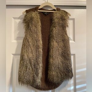 Fur sweater vest